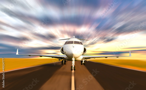 Photo: Private Jet Plane Taking off with Motion Blur Private Jet Plane Taking off with Motion Blur