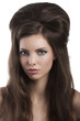 brunette with creative hair styling