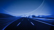 Blurred asphalt road and blue abstract 1