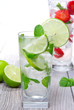 Fresh mojito and strawberry cocktails Fresh mojito and strawberry cocktails