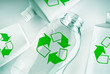 Photo: plastic containers with recycle symbol plastic containers with recycle symbol