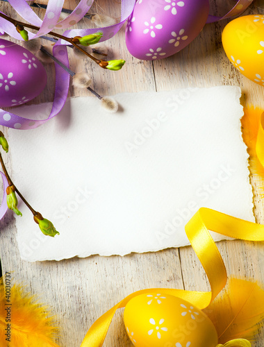 Photo: art Easter background with Easter eggs art Easter background with Easter eggs