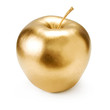 Gold apple isolated on white background.