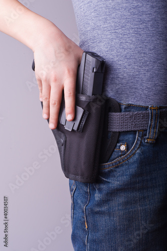 Photo: Holstered gun Holstered gun