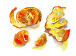 tangerine with peel and some separeted slices