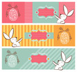 Tribal egg and Easter bunny banners set