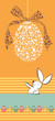 Tribal egg and Easter rabbit orange background