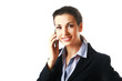 Foto: Smiling attractive business woman calling by telephone Smiling attractive business woman calling by telephone