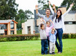 Happy family outdoors