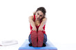 Young woman stretching
