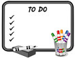 Whiteboard To Do List, Marker Pens, Eraser, Copy space.