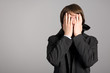 Photo: man put his hands face man put his hands face