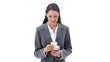 Businesswoman counting banknotes