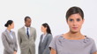 Serious businesswoman looking at camera