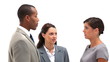 Woman talking to her colleagues