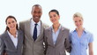 Business people standing side by side