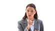 Angry businesswoman gesturing