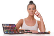 beautiful young girl with cosmetics