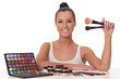 beautiful young girl with cosmetics