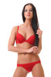 portrait of beautiful sexy women in red lingerie