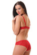 portrait of beautiful sexy women in red lingerie