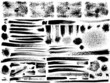 vector ink brush strokes set
