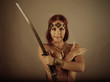 warrior woman holding sword warrior woman holding sword