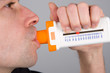 man is checking his pulmonary function