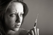 Young woman with drug addiction
