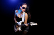 Photo: fashion girl with guitar playing hard rock fashion girl with guitar playing hard rock