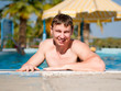 Attractive Young man in the pool Attractive Young man in the pool