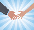 vector hands of a man and a woman