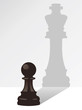 vector chess pawn with the shadow of a king