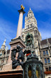 Marienplatz the clock tower of Munich Germany
