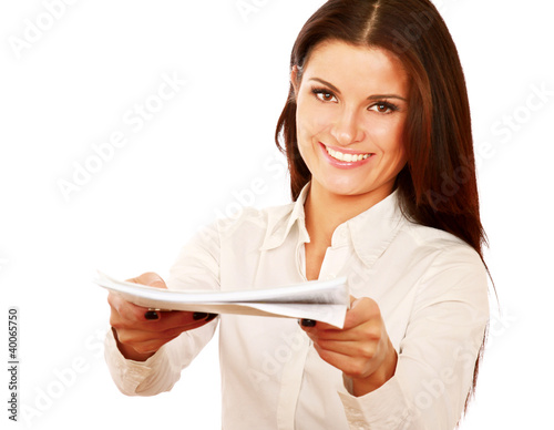 Photo: Woman in business giving job application Woman in business giving job application