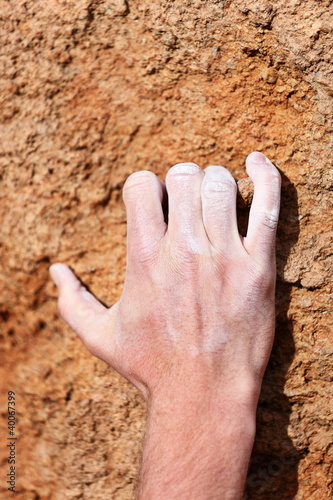 Photo: Climbing hand grip on rock Climbing hand grip on rock