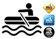 Inflatable raft pictogram and icons