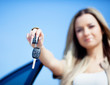 Girl with car key