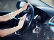 Girl in her car