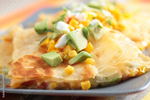 Photo: Vegetarian quesadilla Vegetarian quesadilla