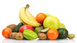 Assortment of exotic fruits isolated on white