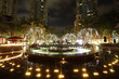 Fountain in Dubai Marina at night, United Arab Emirates Fountain in Dubai Marina at night, United Arab Emirates