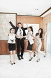 Excited business people