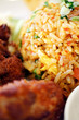 Malaysian traditional dishes: Fried Rice with Fried Chicken