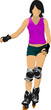 Roller skater illustration silhouette on a white background