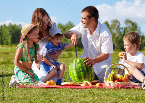 Foto: family picnic in park family picnic in park