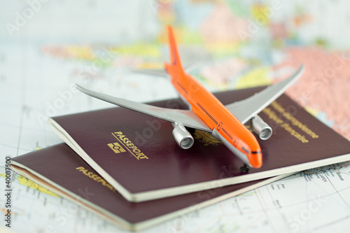 Photo: passeport, voyage par avion passeport, voyage par avion