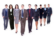Successful happy business team walking Successful happy business team walking