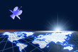 High space of world and satelite communicate.