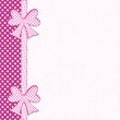 Purple border with gift bows and ribbon on polka dot  background